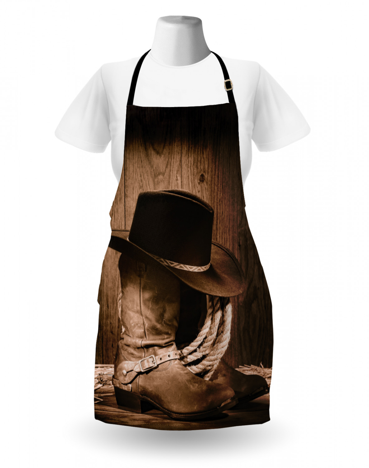 Ambesonne Apron Unisex Kitchen Bib with Adjustable Strap for Cooking