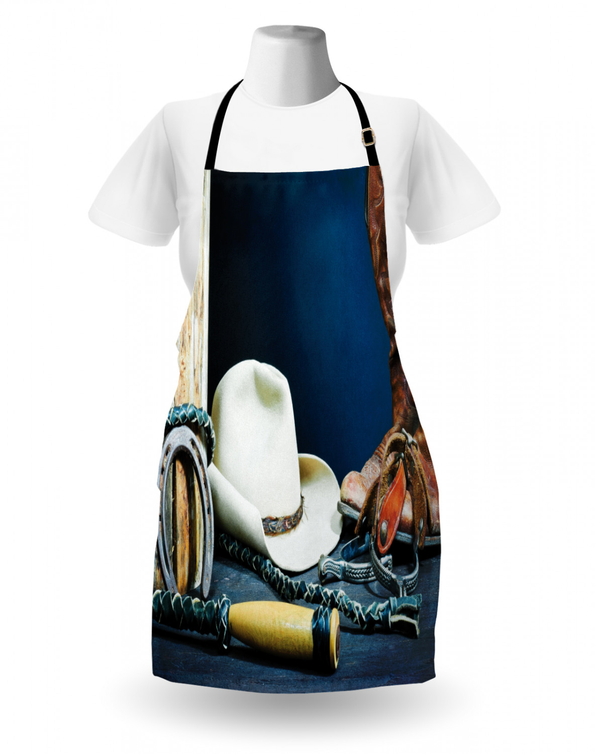 Ambesonne Apron Unisex Kitchen Bib with Adjustable Strap for Cooking