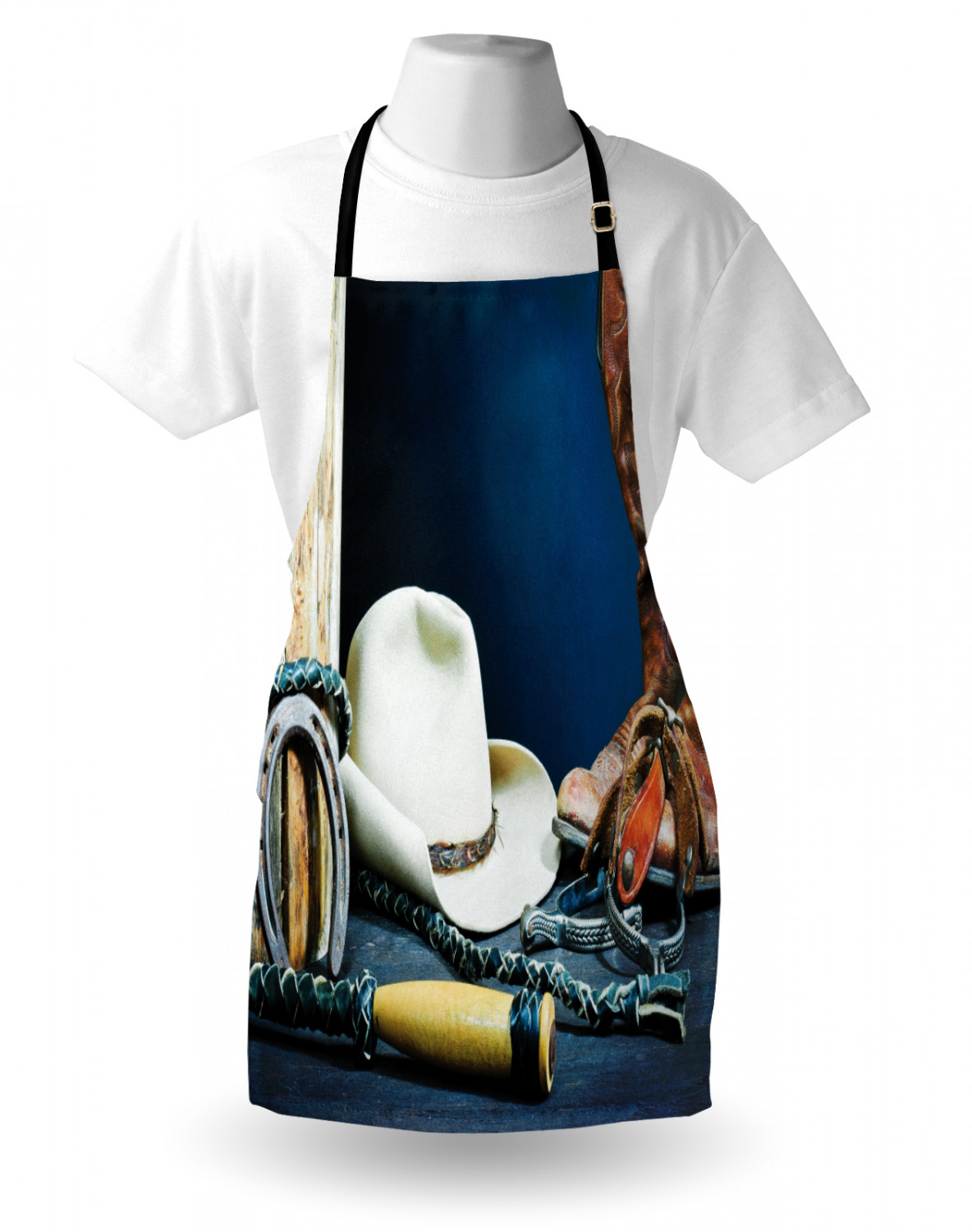 Ambesonne Apron Unisex Kitchen Bib with Adjustable Strap for Cooking