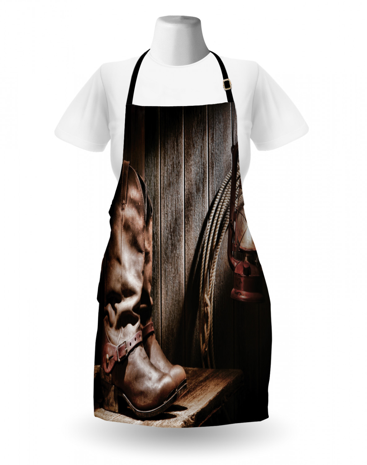 Ambesonne Apron Unisex Kitchen Bib with Adjustable Strap for Cooking