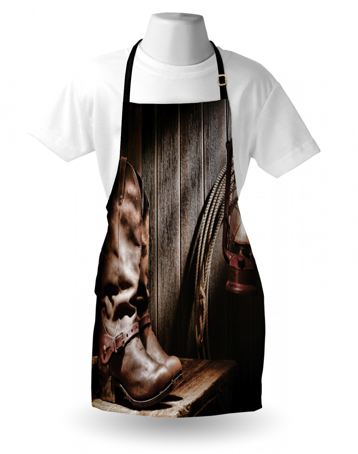 Ambesonne Apron Unisex Kitchen Bib with Adjustable Strap for Cooking