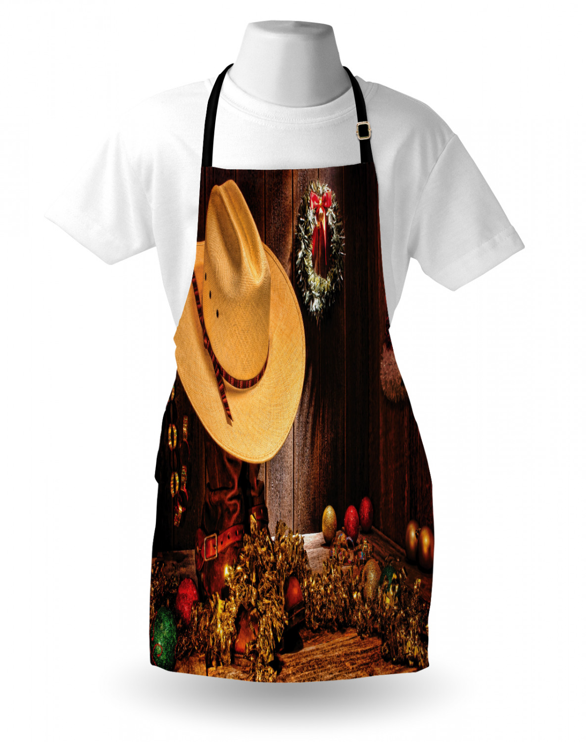 Ambesonne Apron Unisex Kitchen Bib with Adjustable Strap for Cooking