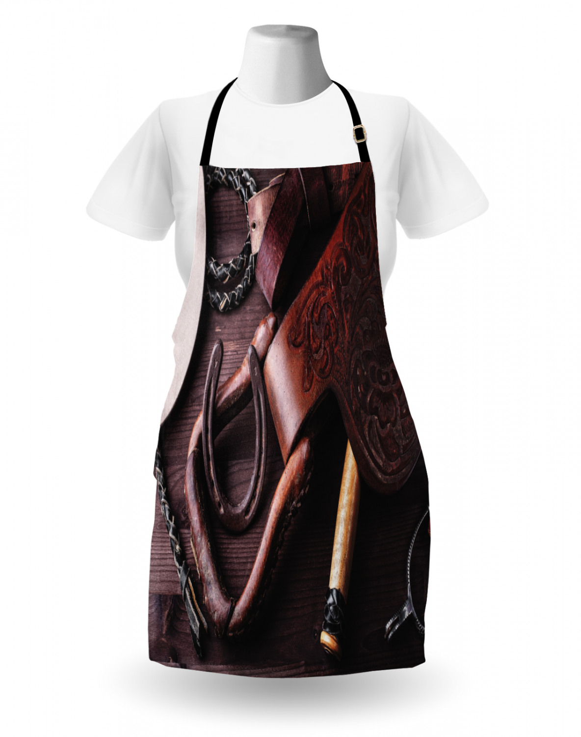 Ambesonne Apron Unisex Kitchen Bib with Adjustable Strap for Cooking