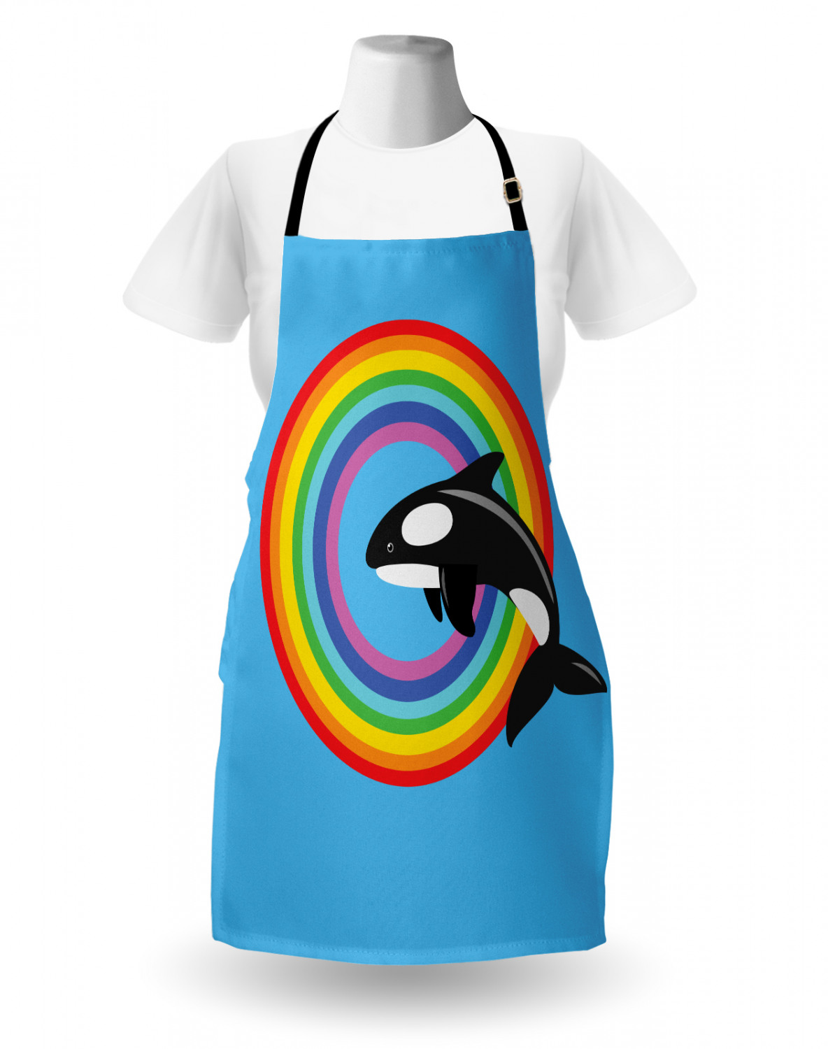 Marine Whale Apron Unisex Kitchen Bib with Adjustable Neck Cooking Baking