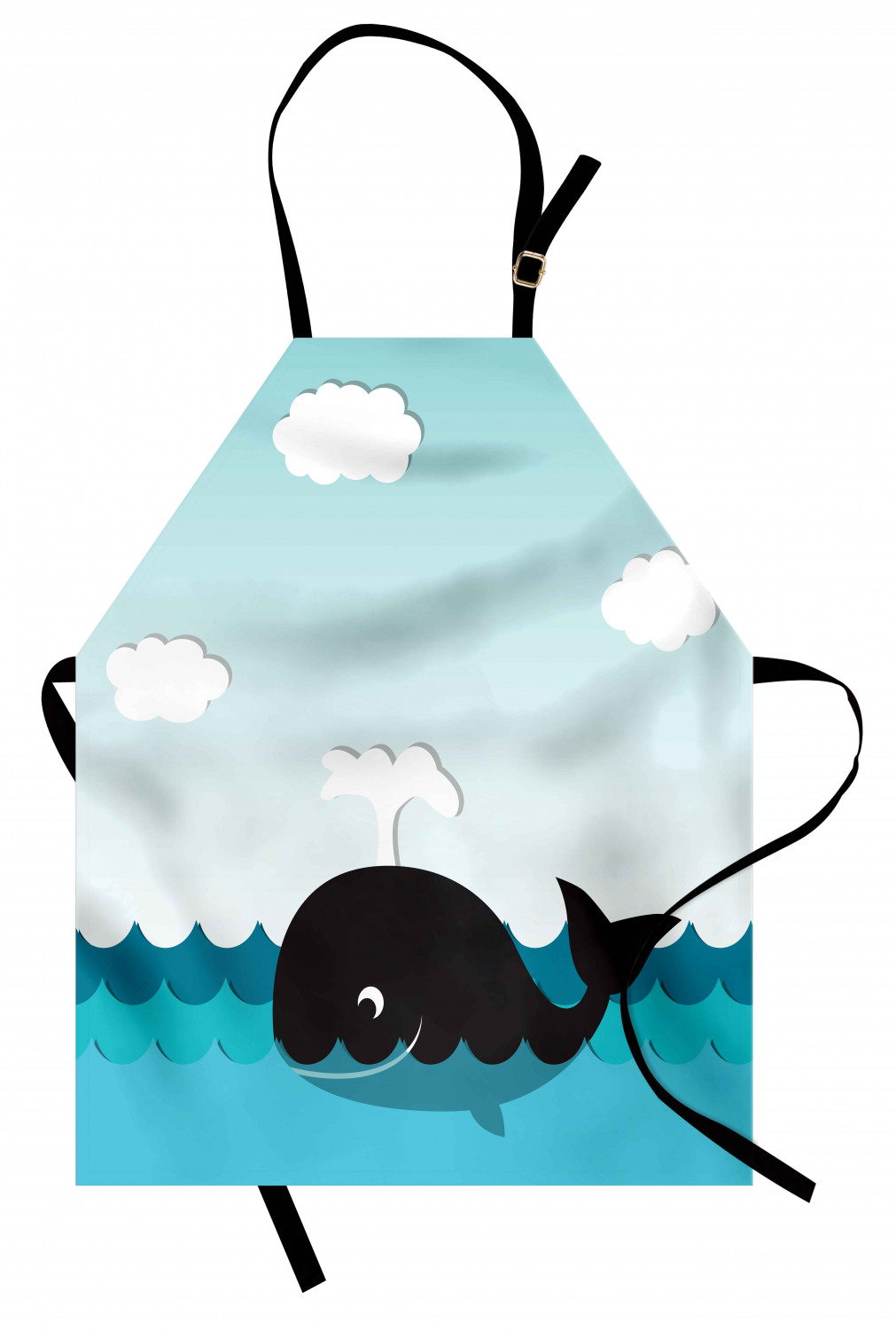 Marine Whale Apron Unisex Kitchen Bib with Adjustable Neck Cooking Baking