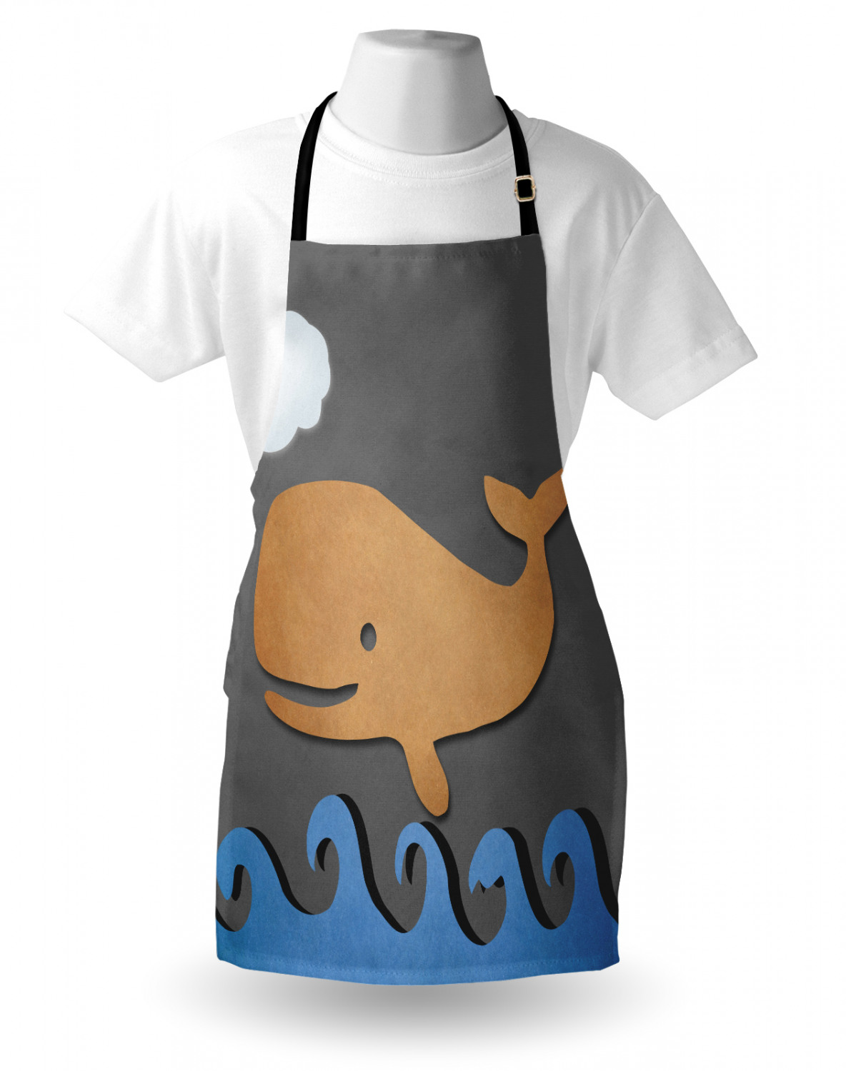 Marine Whale Apron Unisex Kitchen Bib with Adjustable Neck Cooking Baking