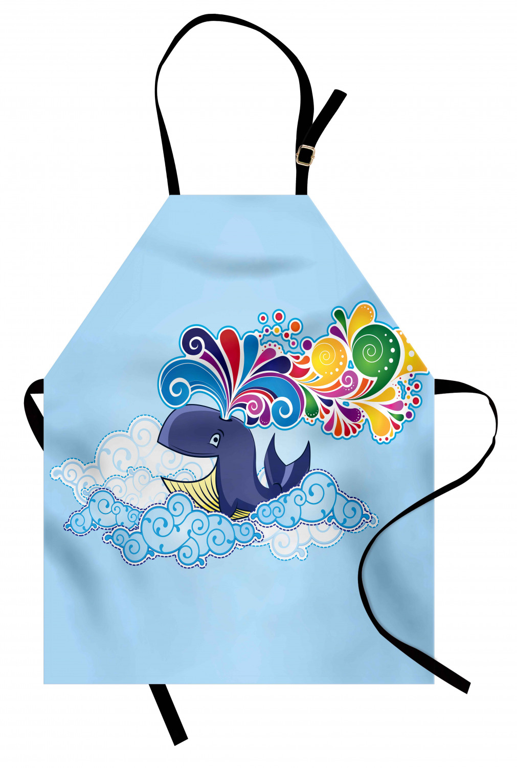 Marine Whale Apron Unisex Kitchen Bib with Adjustable Neck Cooking Baking