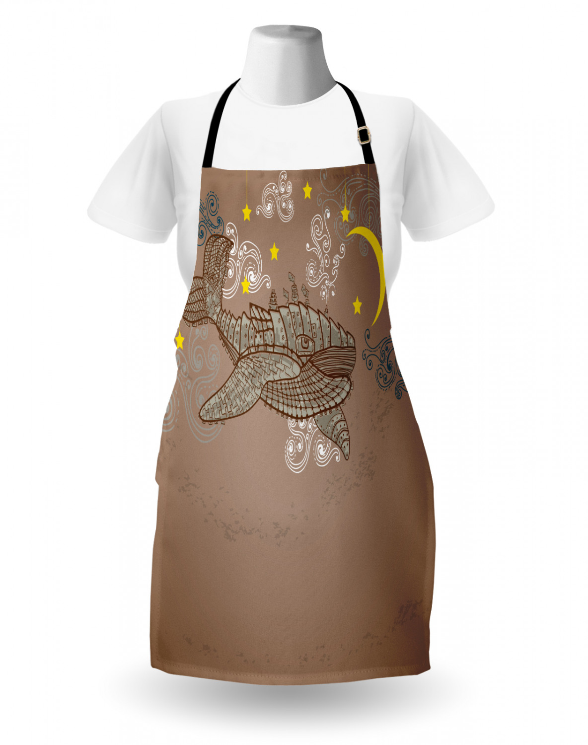 Marine Whale Apron Unisex Kitchen Bib with Adjustable Neck Cooking Baking