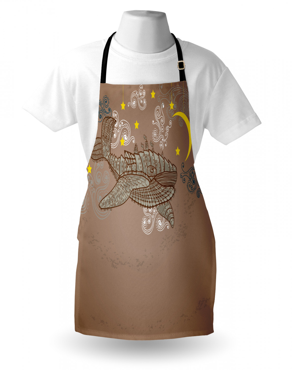 Marine Whale Apron Unisex Kitchen Bib with Adjustable Neck Cooking Baking