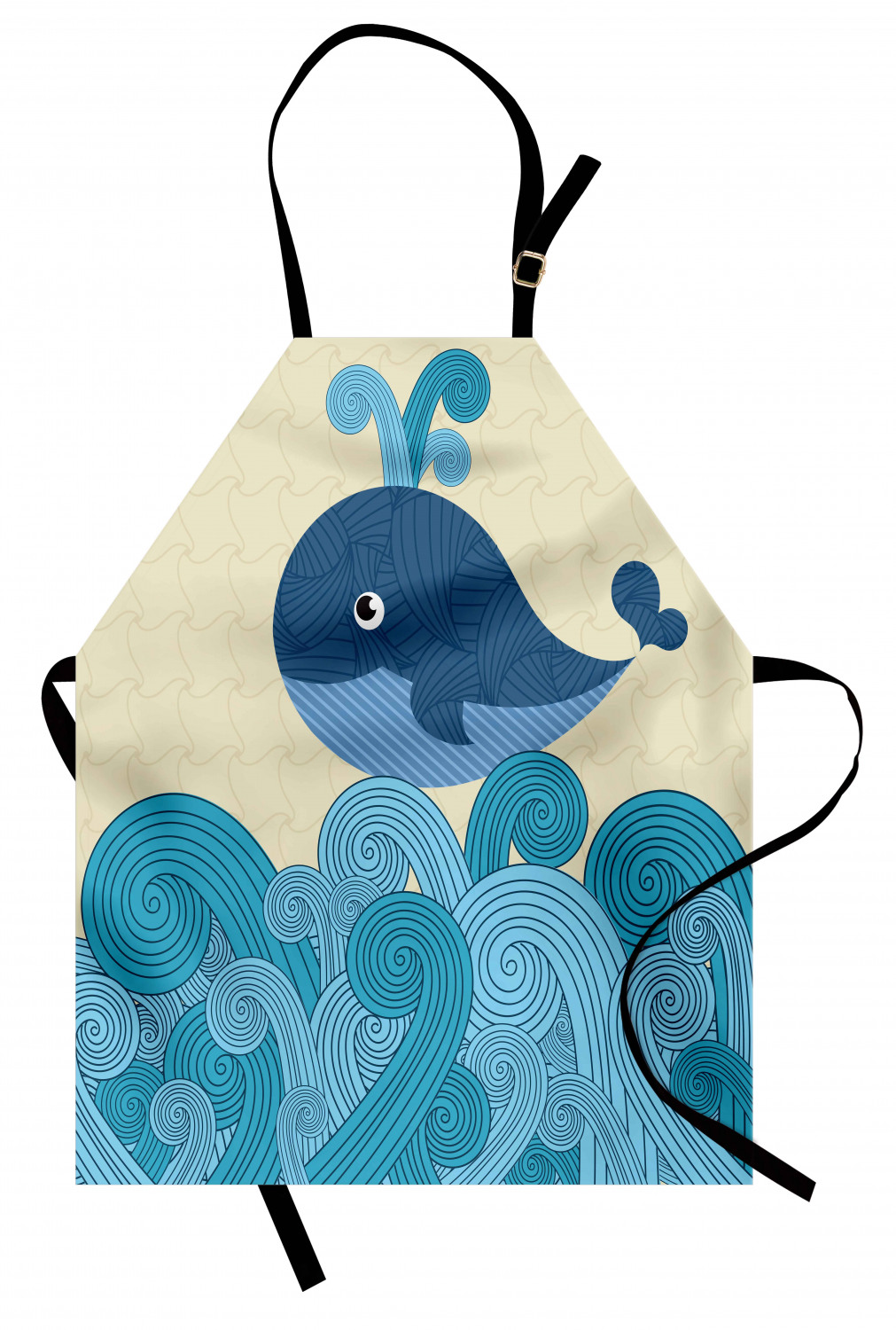 Marine Whale Apron Unisex Kitchen Bib with Adjustable Neck Cooking Baking