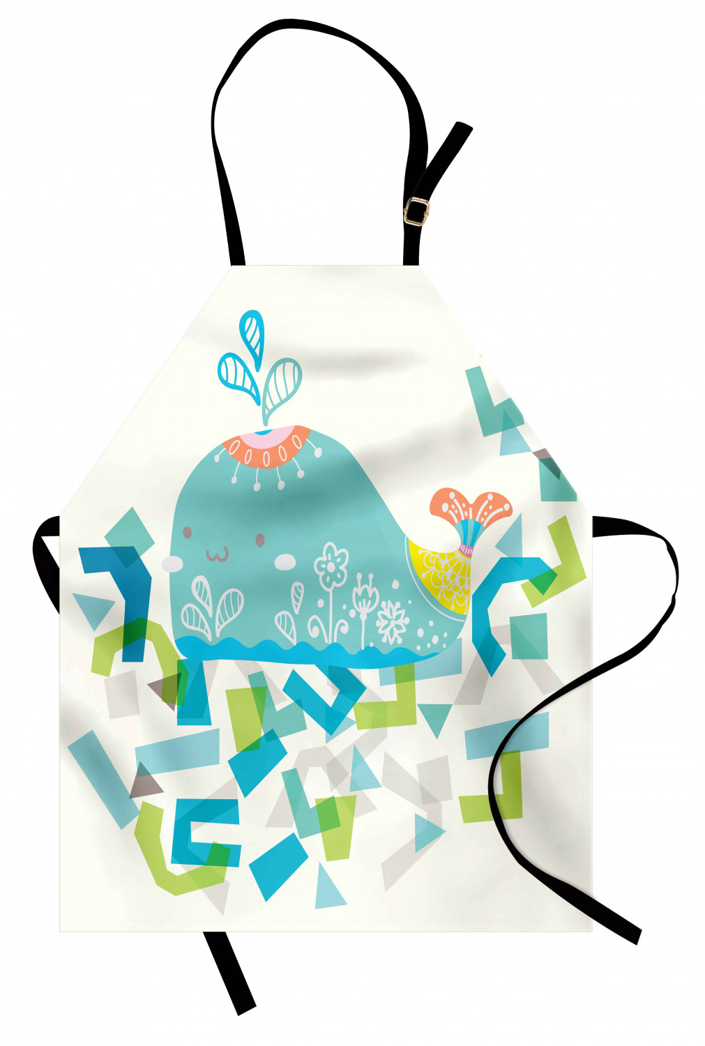 Marine Whale Apron Unisex Kitchen Bib with Adjustable Neck Cooking Baking