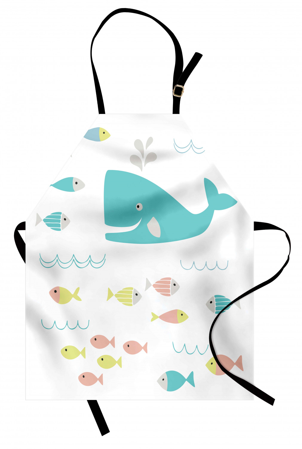 Marine Whale Apron Unisex Kitchen Bib with Adjustable Neck Cooking Baking