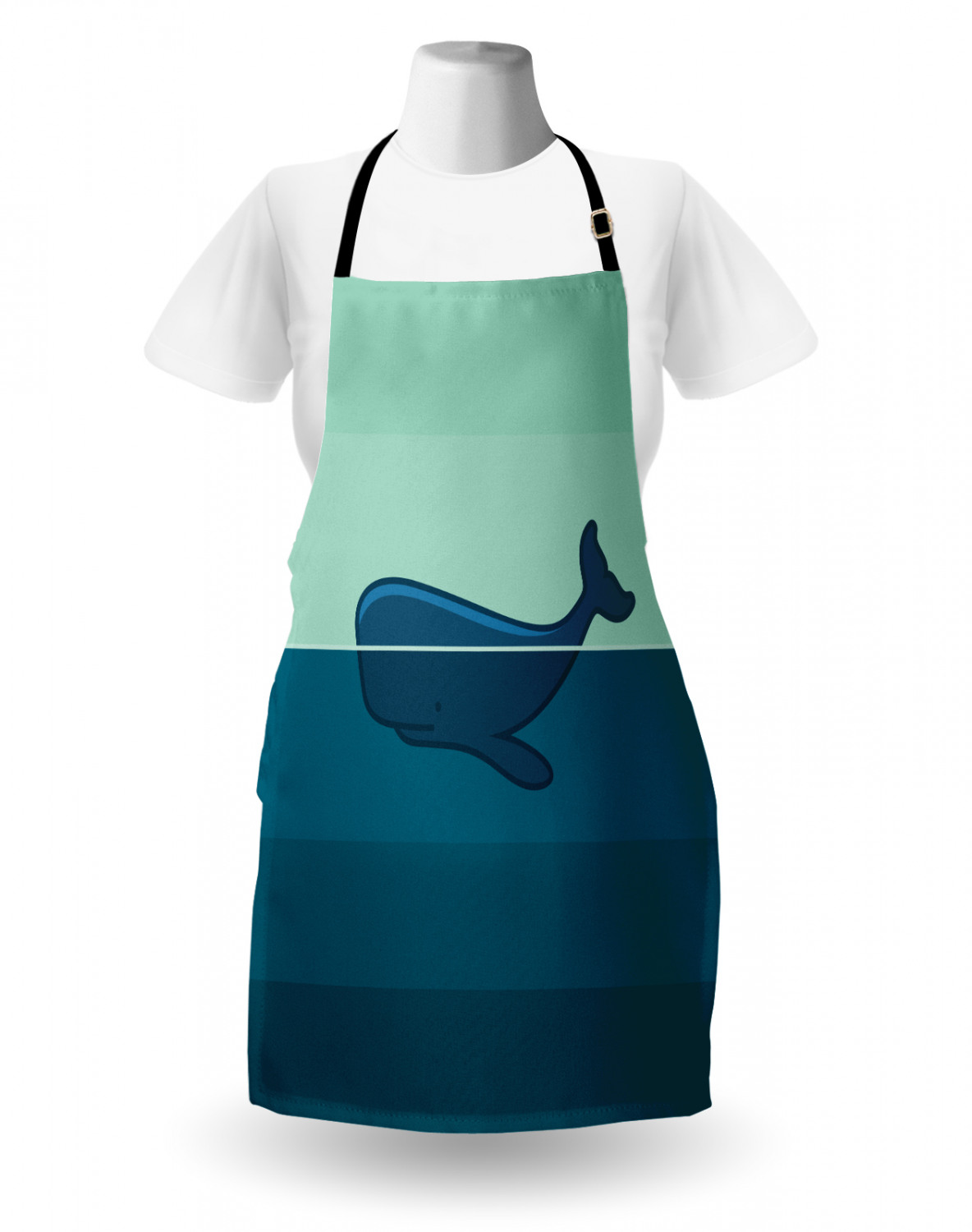 Marine Whale Apron Unisex Kitchen Bib with Adjustable Neck Cooking Baking