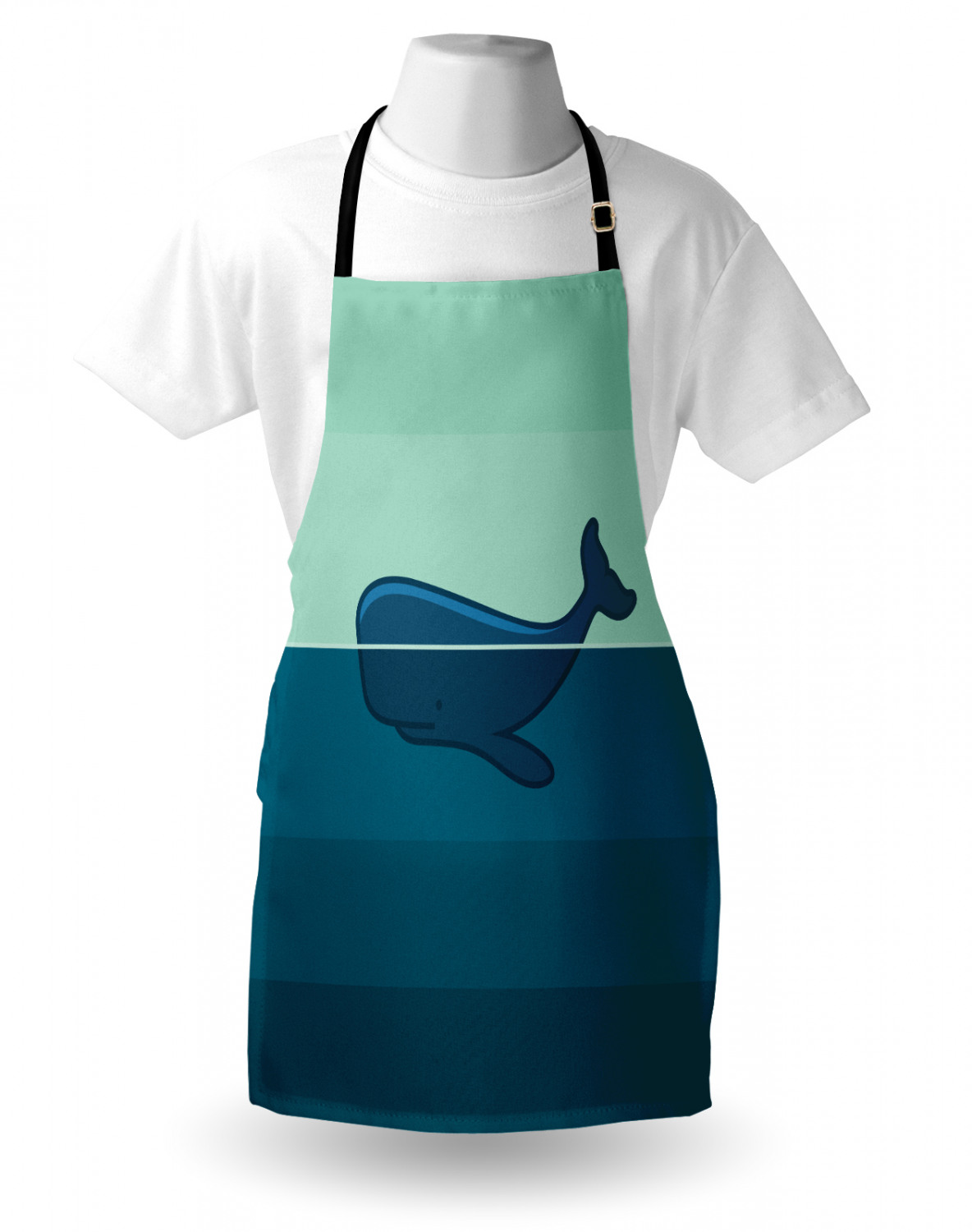 Marine Whale Apron Unisex Kitchen Bib with Adjustable Neck Cooking Baking