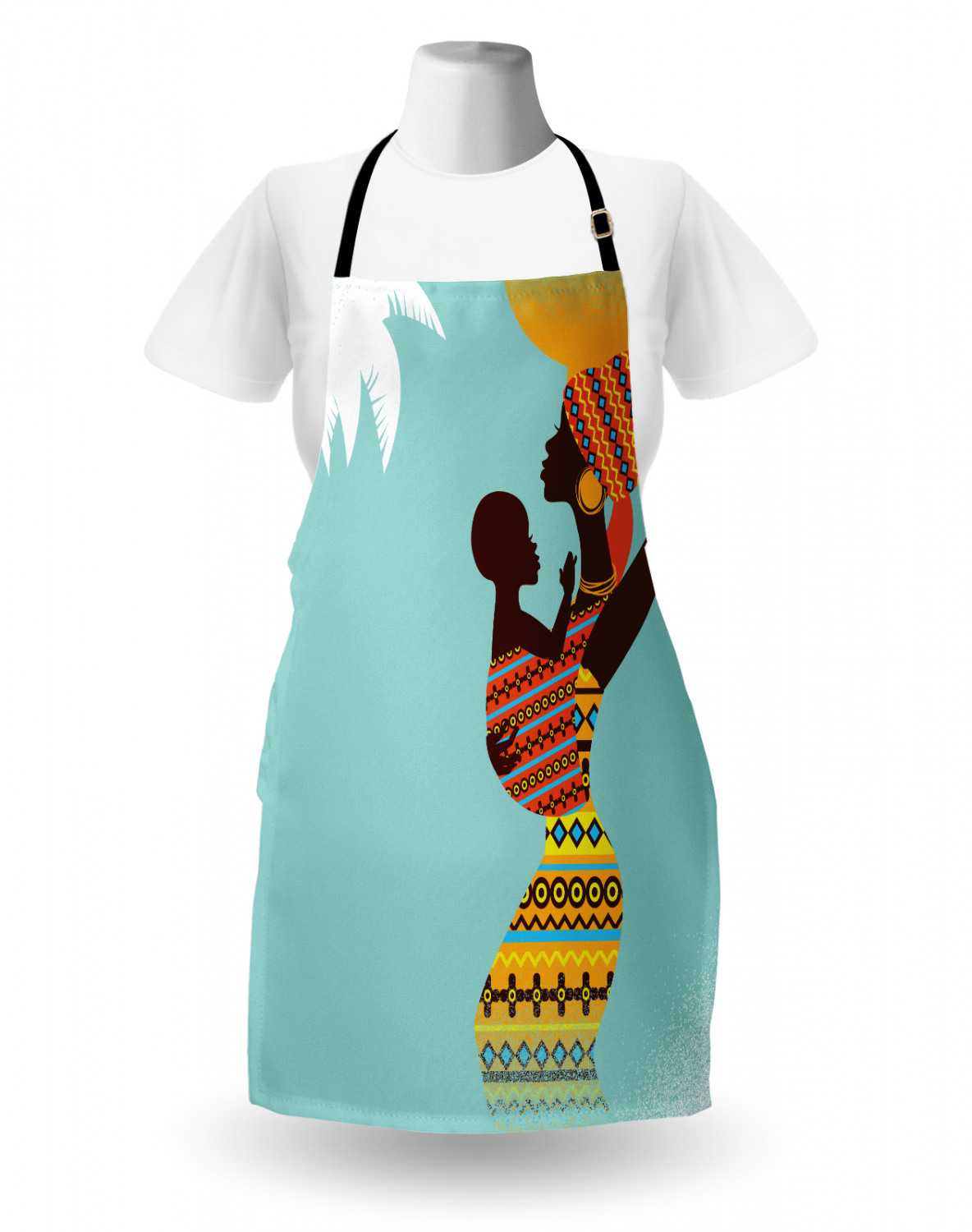 Ambesonne Apron Unisex Kitchen Bib with Adjustable Strap for Cooking