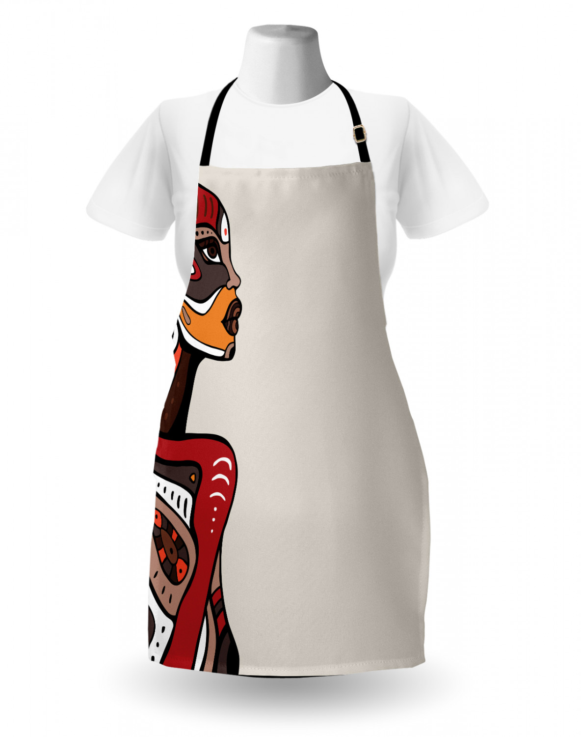 Ambesonne Apron Unisex Kitchen Bib with Adjustable Strap for Cooking