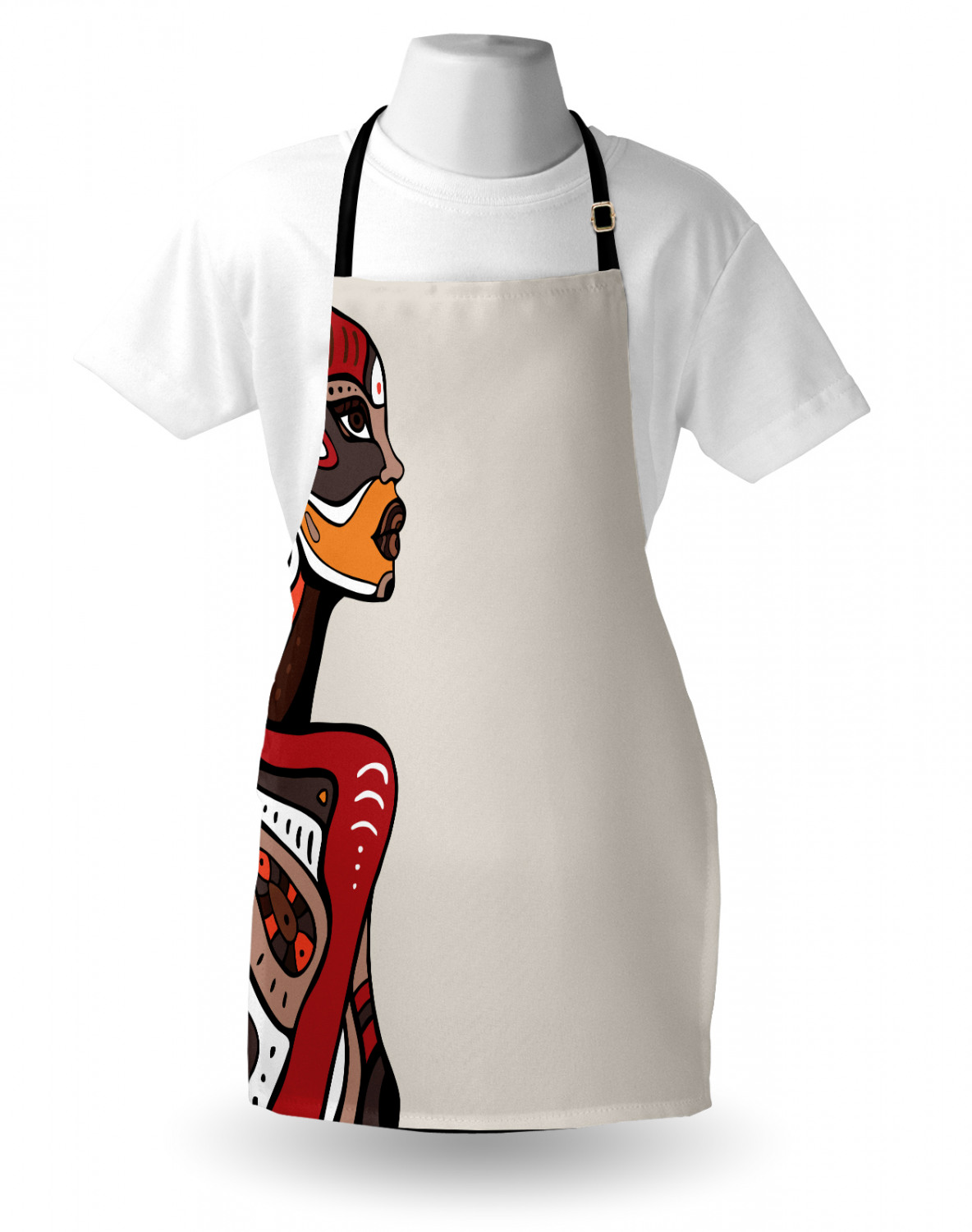 Ambesonne Apron Unisex Kitchen Bib with Adjustable Strap for Cooking