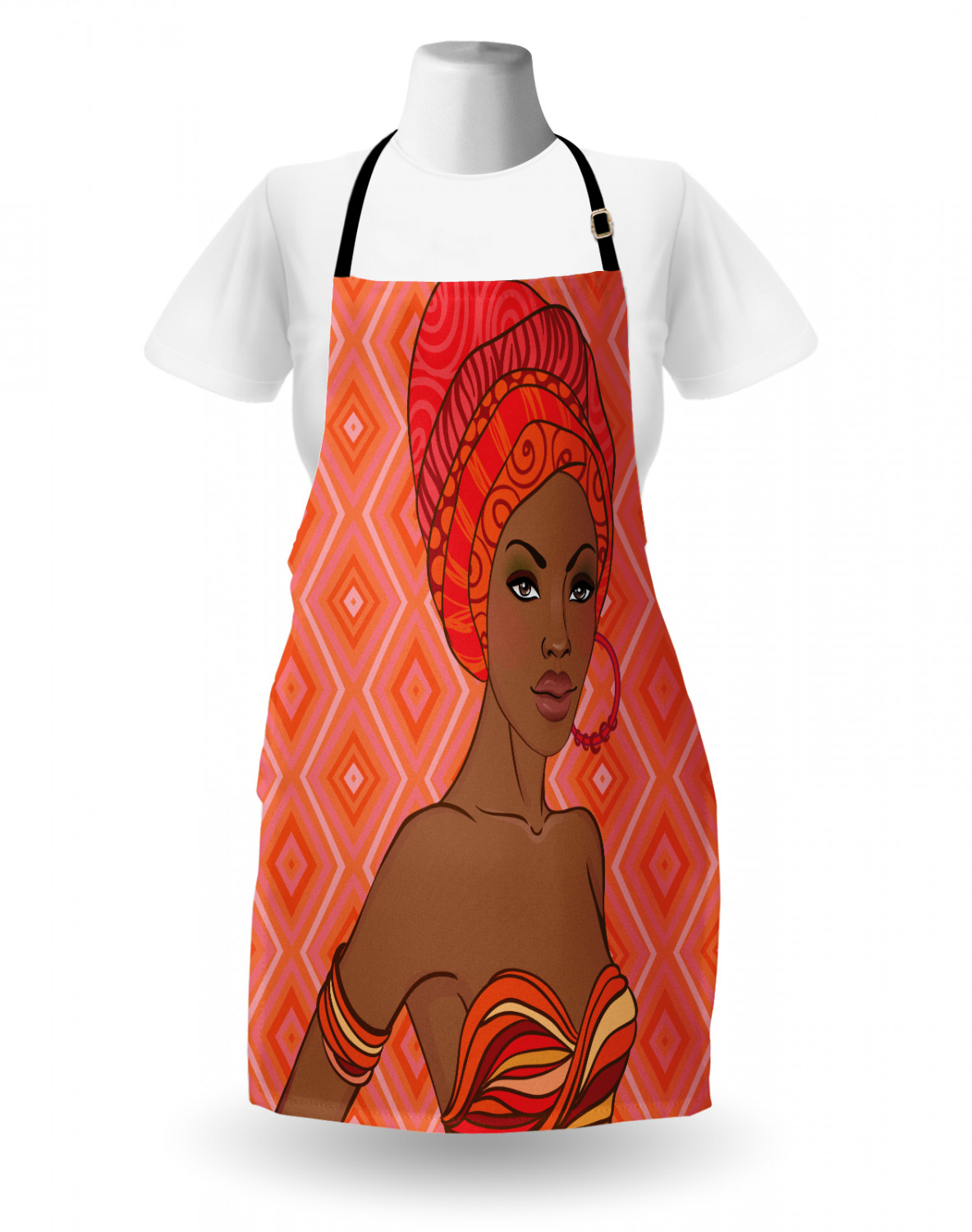 Ambesonne Apron Unisex Kitchen Bib with Adjustable Strap for Cooking