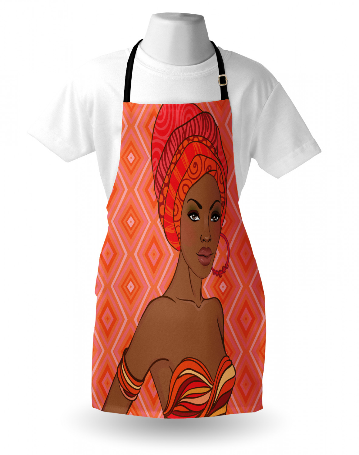 Ambesonne Apron Unisex Kitchen Bib with Adjustable Strap for Cooking