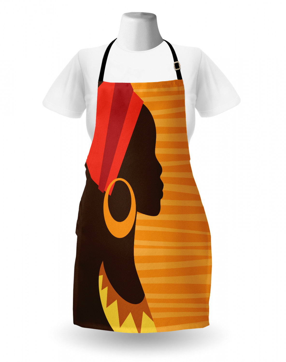 Ambesonne Apron Unisex Kitchen Bib with Adjustable Strap for Cooking