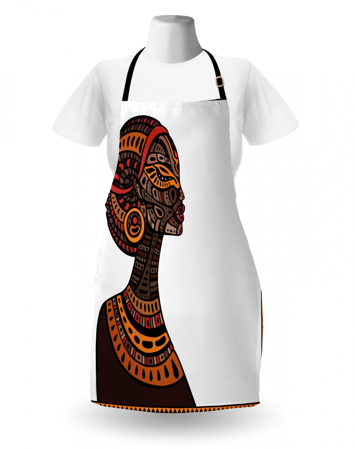 Ambesonne Apron Unisex Kitchen Bib with Adjustable Strap for Cooking