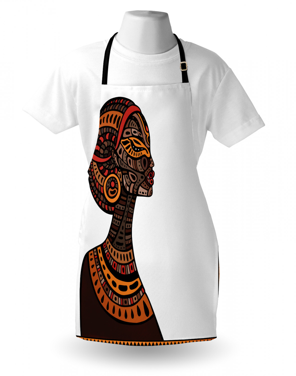 Ambesonne Apron Unisex Kitchen Bib with Adjustable Strap for Cooking