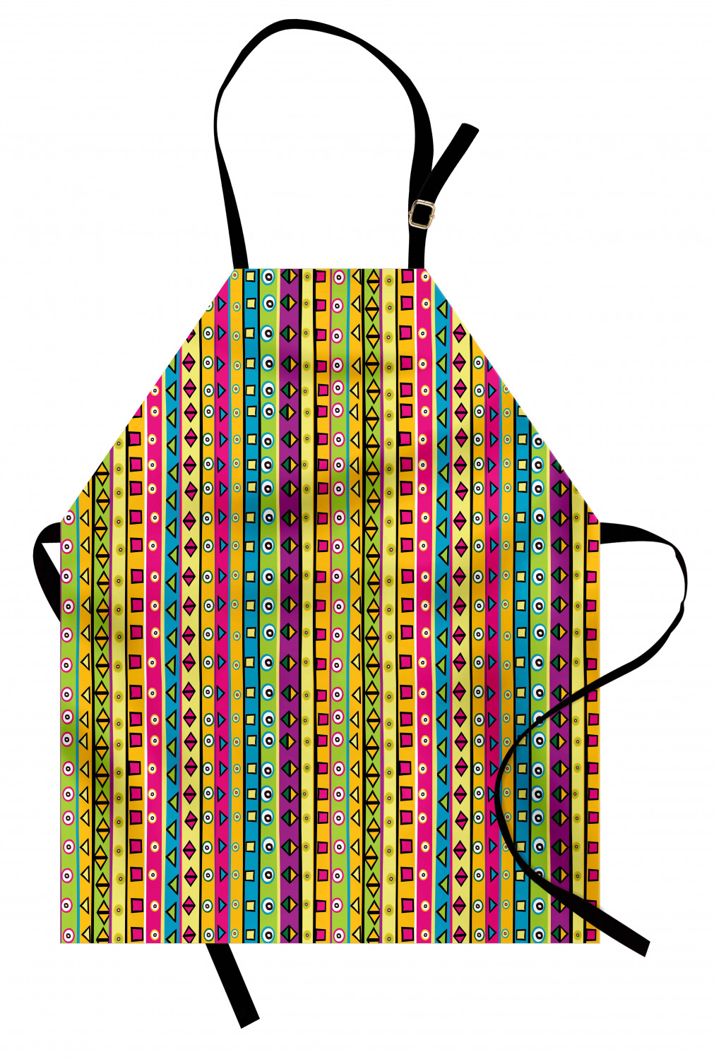 Ambesonne Retro Apron Unisex Kitchen Bib with Adjustable Neck Cooking Baking