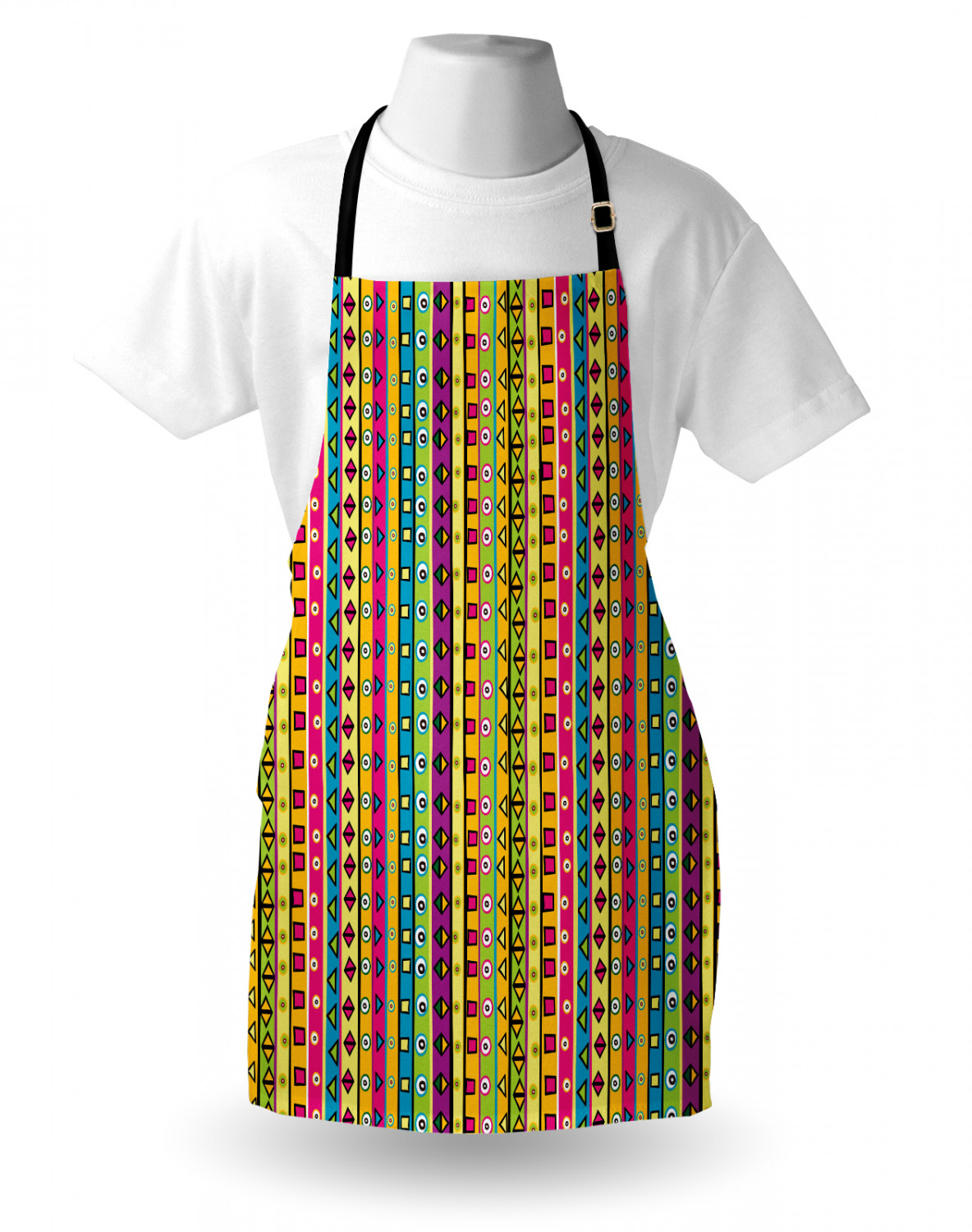 Ambesonne Retro Apron Unisex Kitchen Bib with Adjustable Neck Cooking Baking