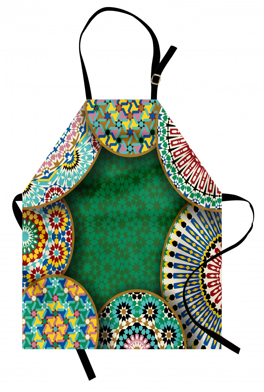 Ambesonne Retro Apron Unisex Kitchen Bib with Adjustable Neck Cooking Baking