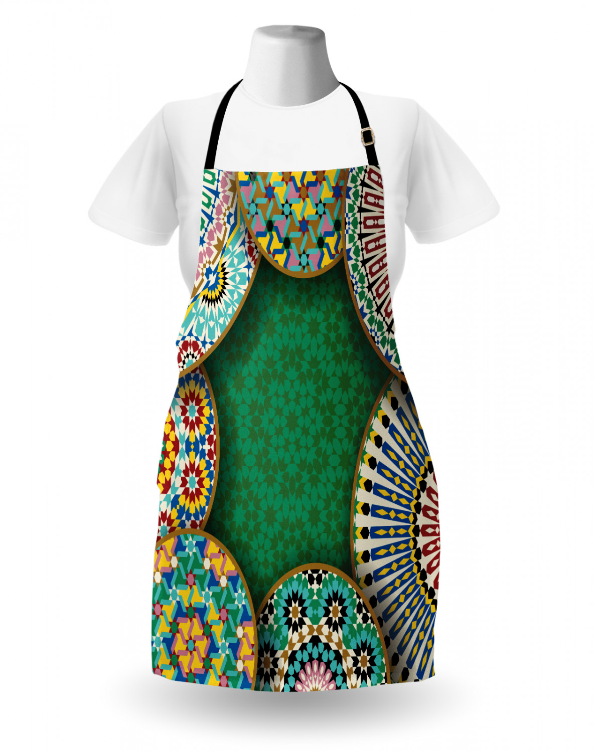 Ambesonne Retro Apron Unisex Kitchen Bib with Adjustable Neck Cooking Baking