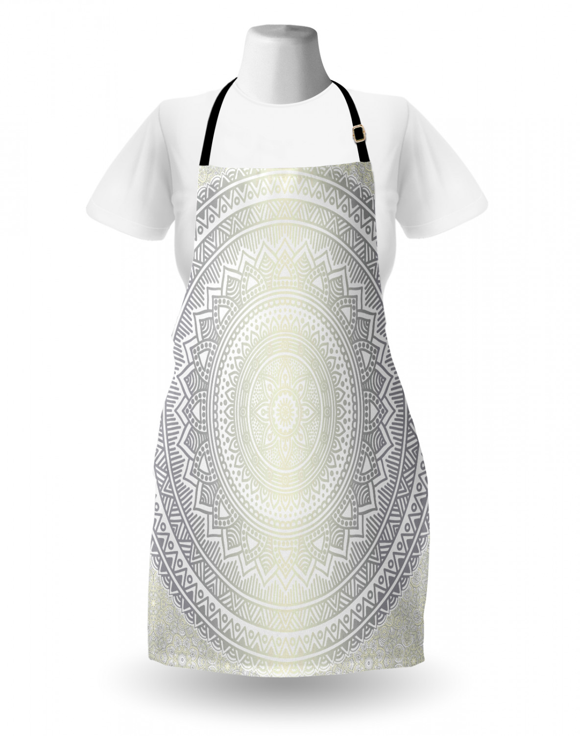 Ambesonne White Apron Unisex Kitchen Bib with Adjustable Neck Cooking Baking