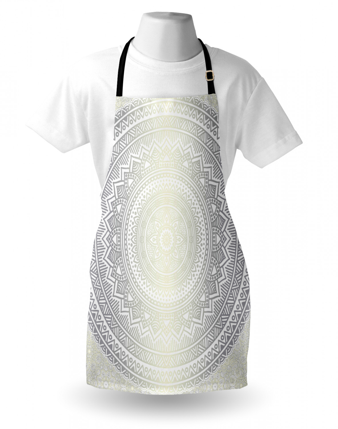 Ambesonne White Apron Unisex Kitchen Bib with Adjustable Neck Cooking Baking