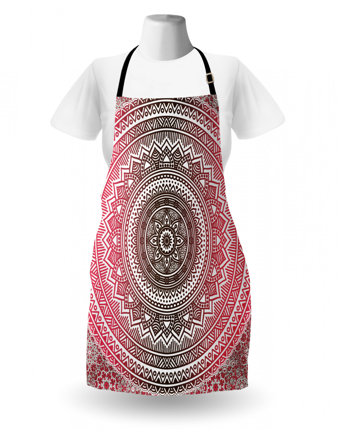 Ambesonne Pinkish Apron Unisex Kitchen Bib with Adjustable Neck Cooking Baking