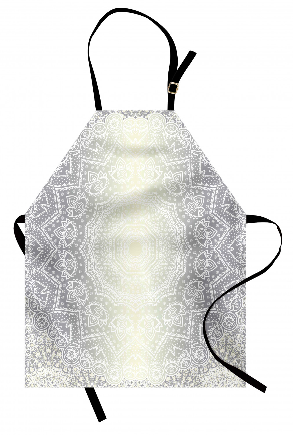 Ambesonne White Apron Unisex Kitchen Bib with Adjustable Neck Cooking Baking