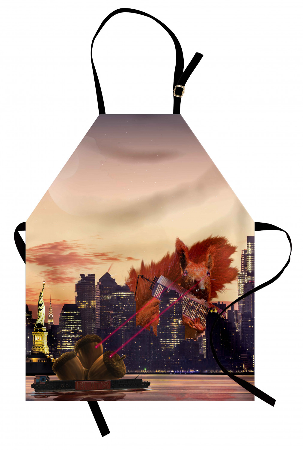 Funny Animal Apron Unisex Kitchen Bib with Adjustable Neck Cooking Baking