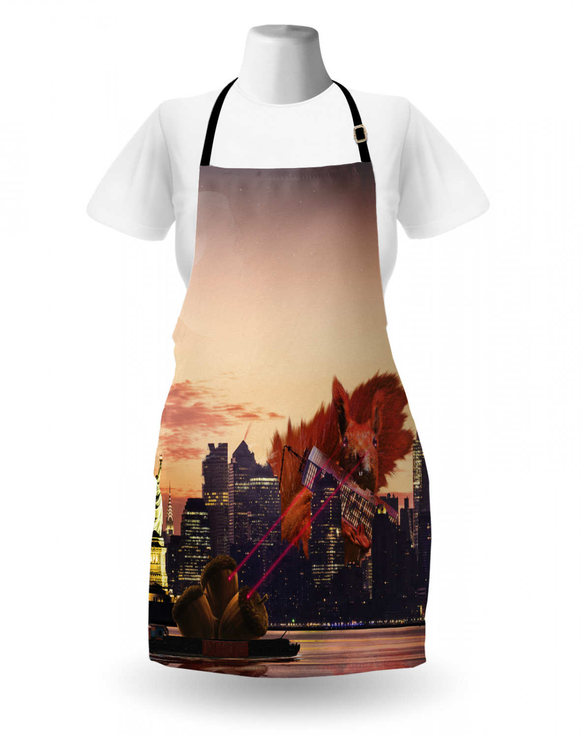 Funny Animal Apron Unisex Kitchen Bib with Adjustable Neck Cooking Baking