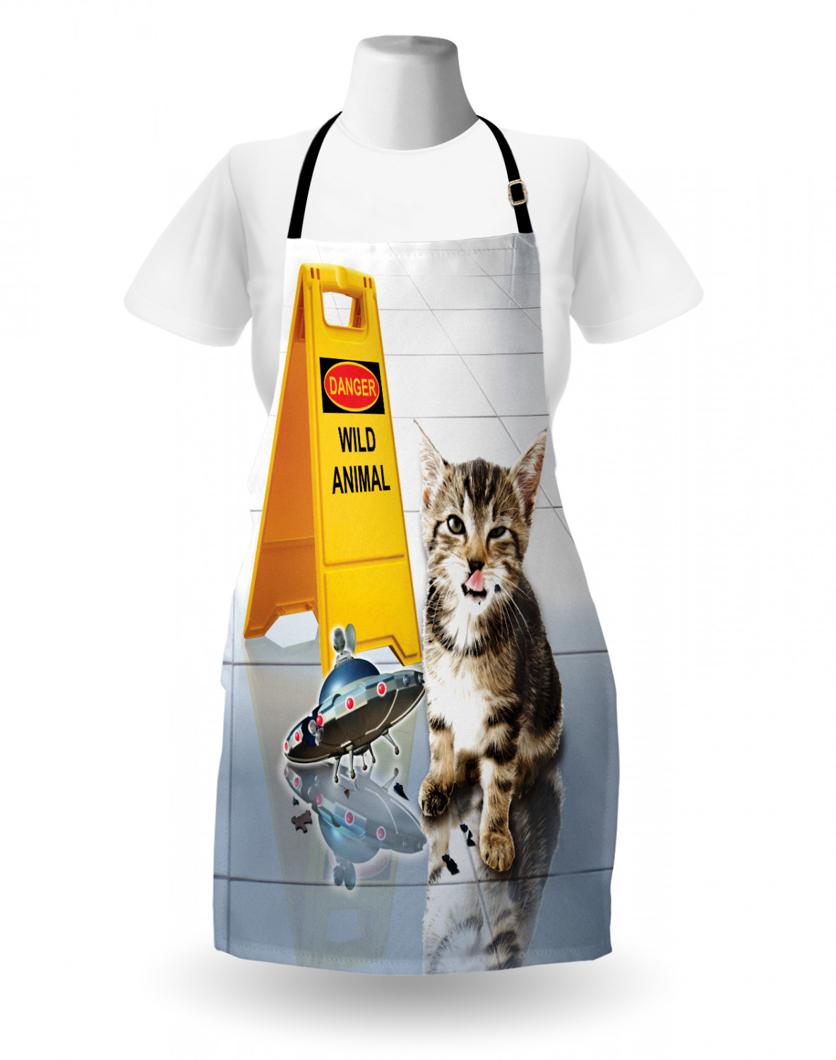 Funny Animal Apron Unisex Kitchen Bib with Adjustable Neck Cooking Baking