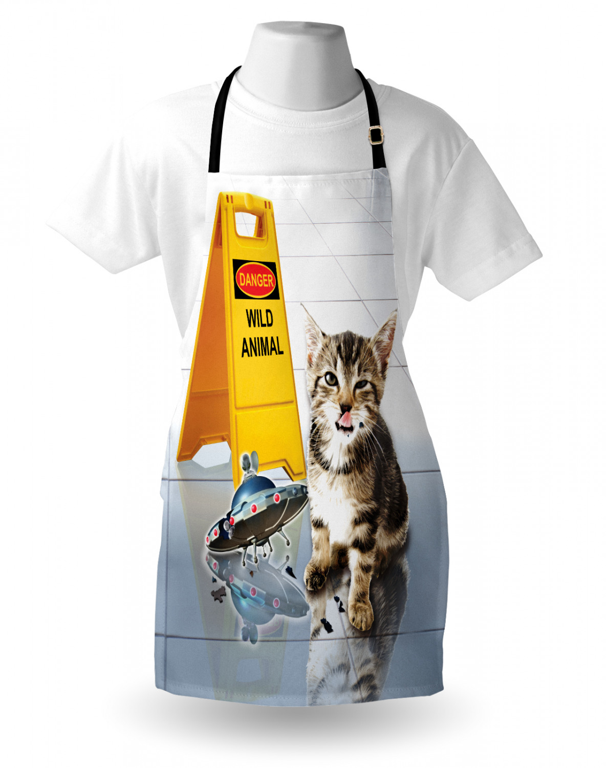 Funny Animal Apron Unisex Kitchen Bib with Adjustable Neck Cooking Baking