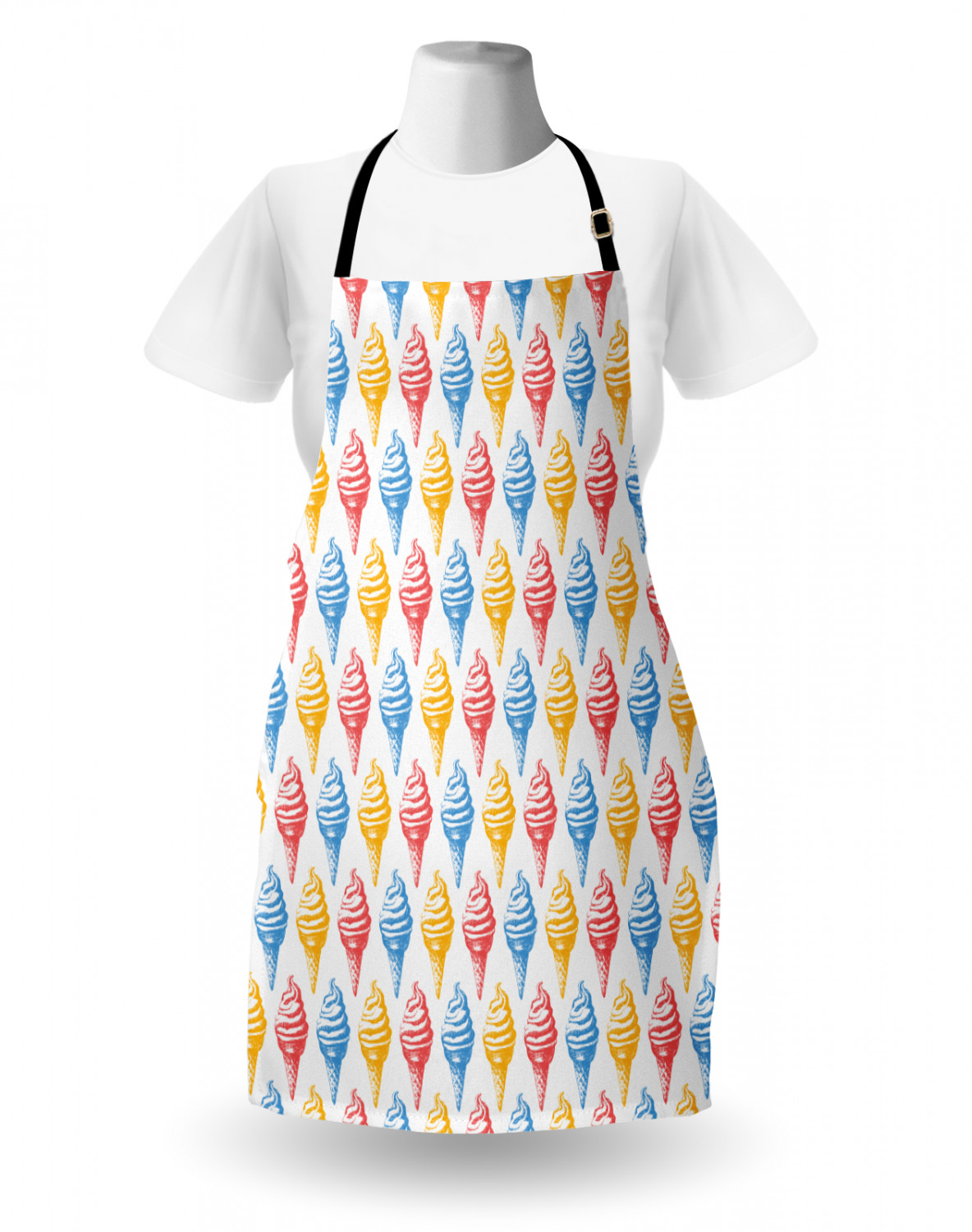 Ambesonne Retro Apron Unisex Kitchen Bib with Adjustable Neck Cooking Baking