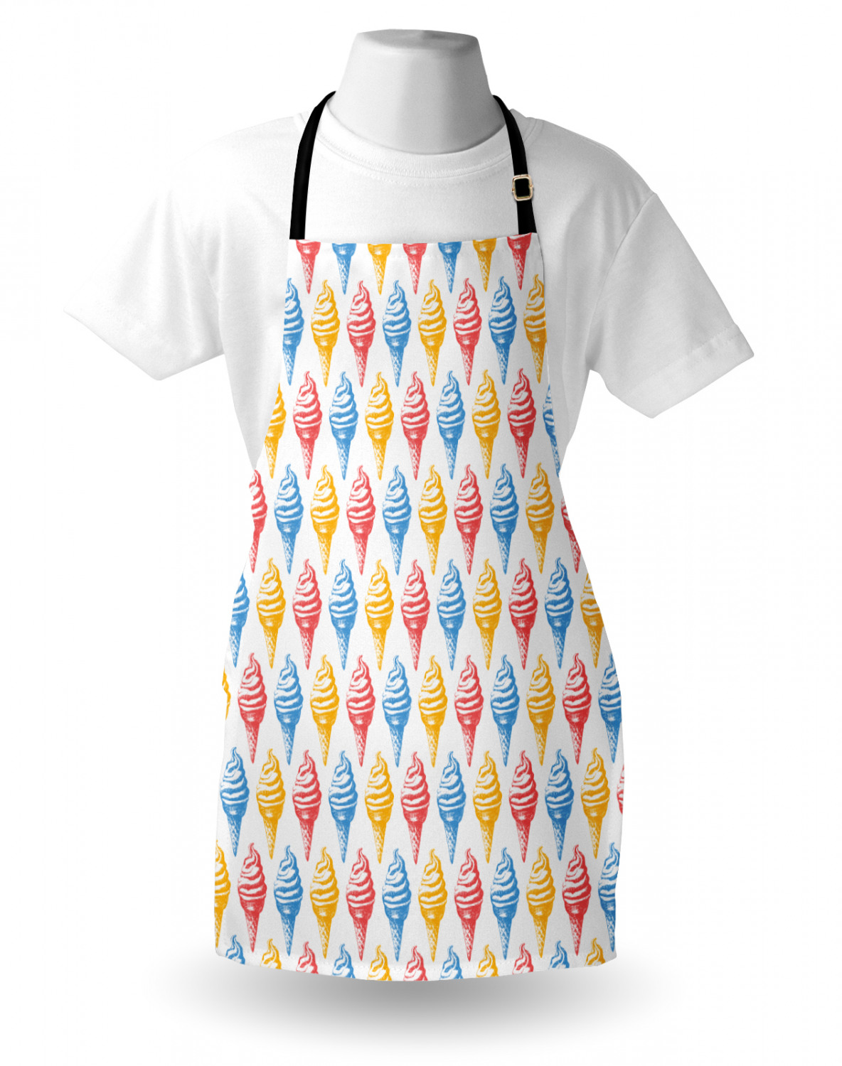 Ambesonne Retro Apron Unisex Kitchen Bib with Adjustable Neck Cooking Baking