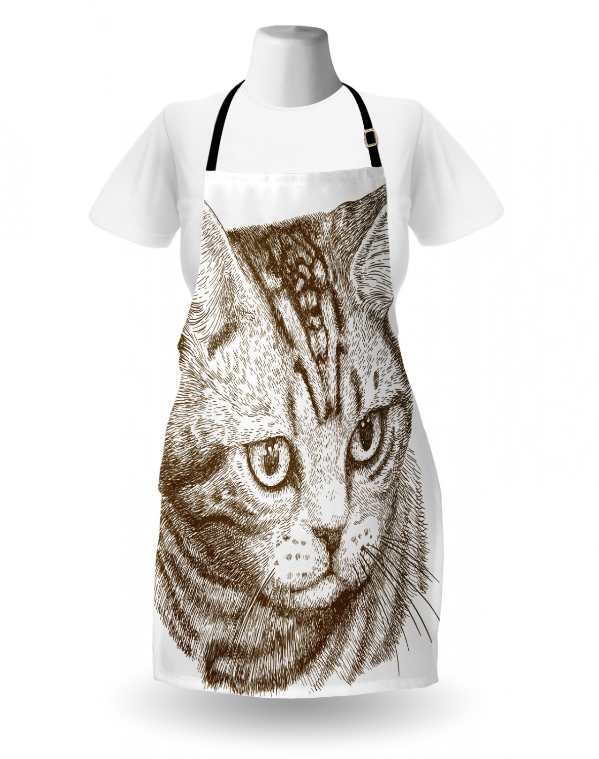 Ambesonne Cat Apron Unisex Kitchen Bib with Adjustable Neck Cooking Baking