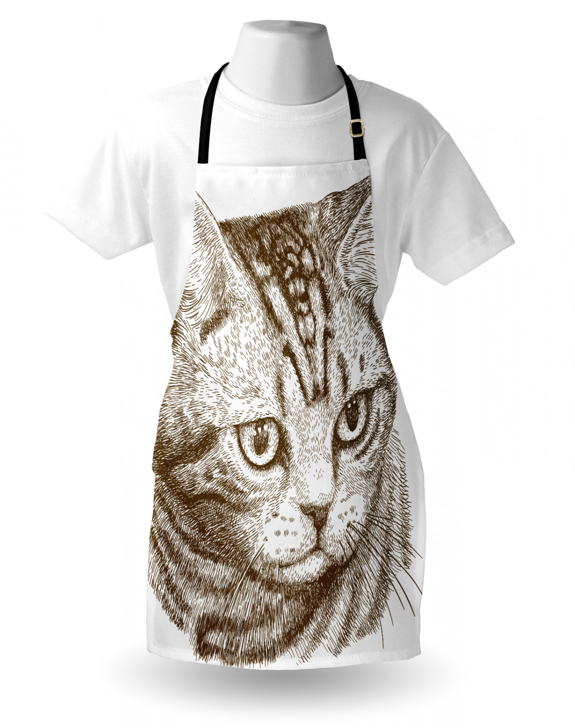 Ambesonne Cat Apron Unisex Kitchen Bib with Adjustable Neck Cooking Baking