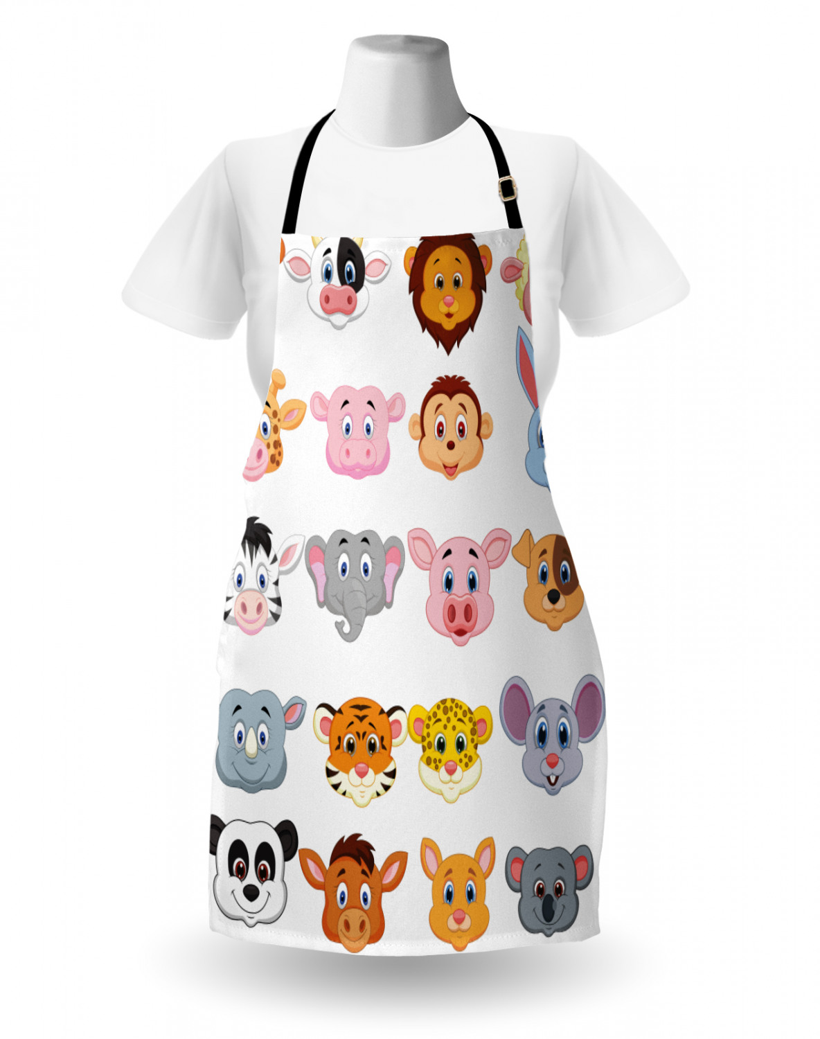 Animals Apron Unisex Kitchen Bib with Adjustable Neck Cooking Baking