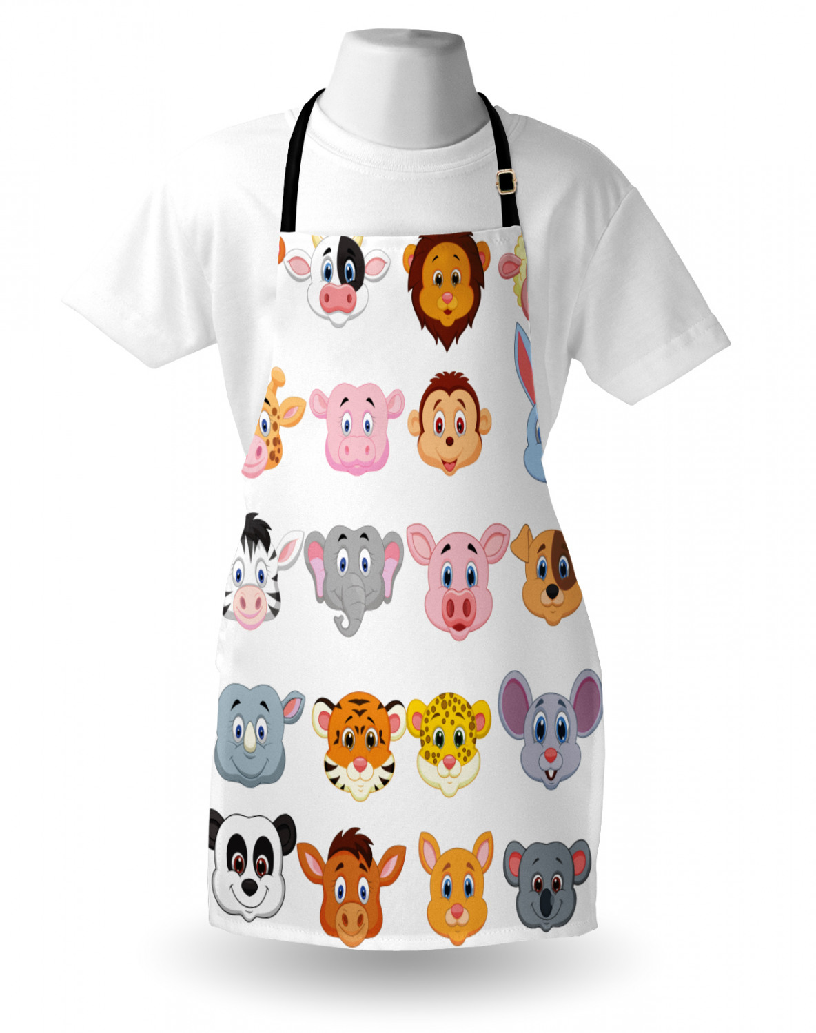 Animals Apron Unisex Kitchen Bib with Adjustable Neck Cooking Baking