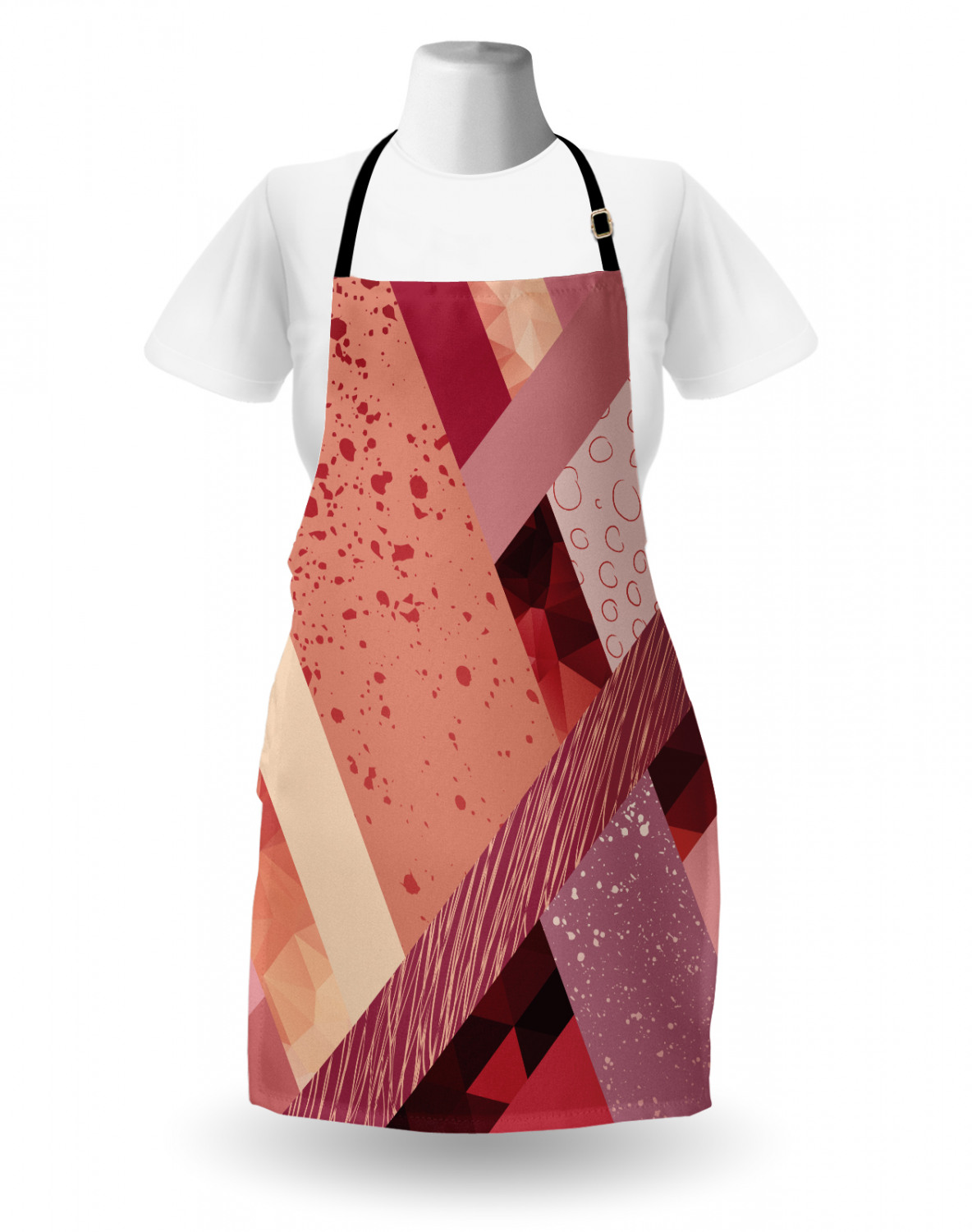 Ambesonne Pinkish Apron Unisex Kitchen Bib with Adjustable Neck Cooking Baking