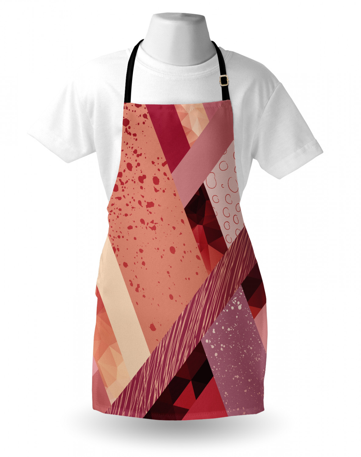 Ambesonne Pinkish Apron Unisex Kitchen Bib with Adjustable Neck Cooking Baking