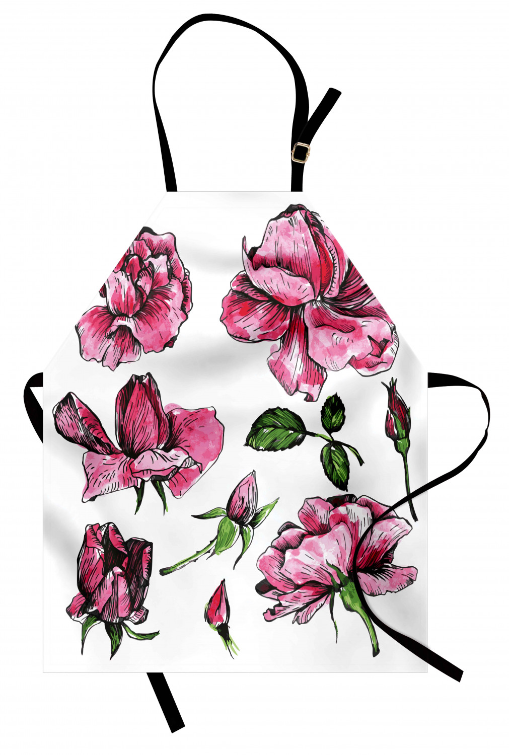 Ambesonne Pinkish Apron Unisex Kitchen Bib with Adjustable Neck Cooking Baking