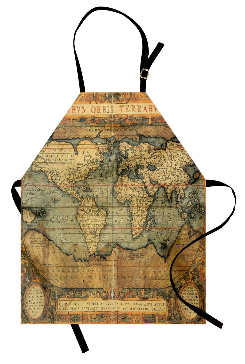 Ambesonne Apron Kitchen Bib with Adjustable Strap for Cooking