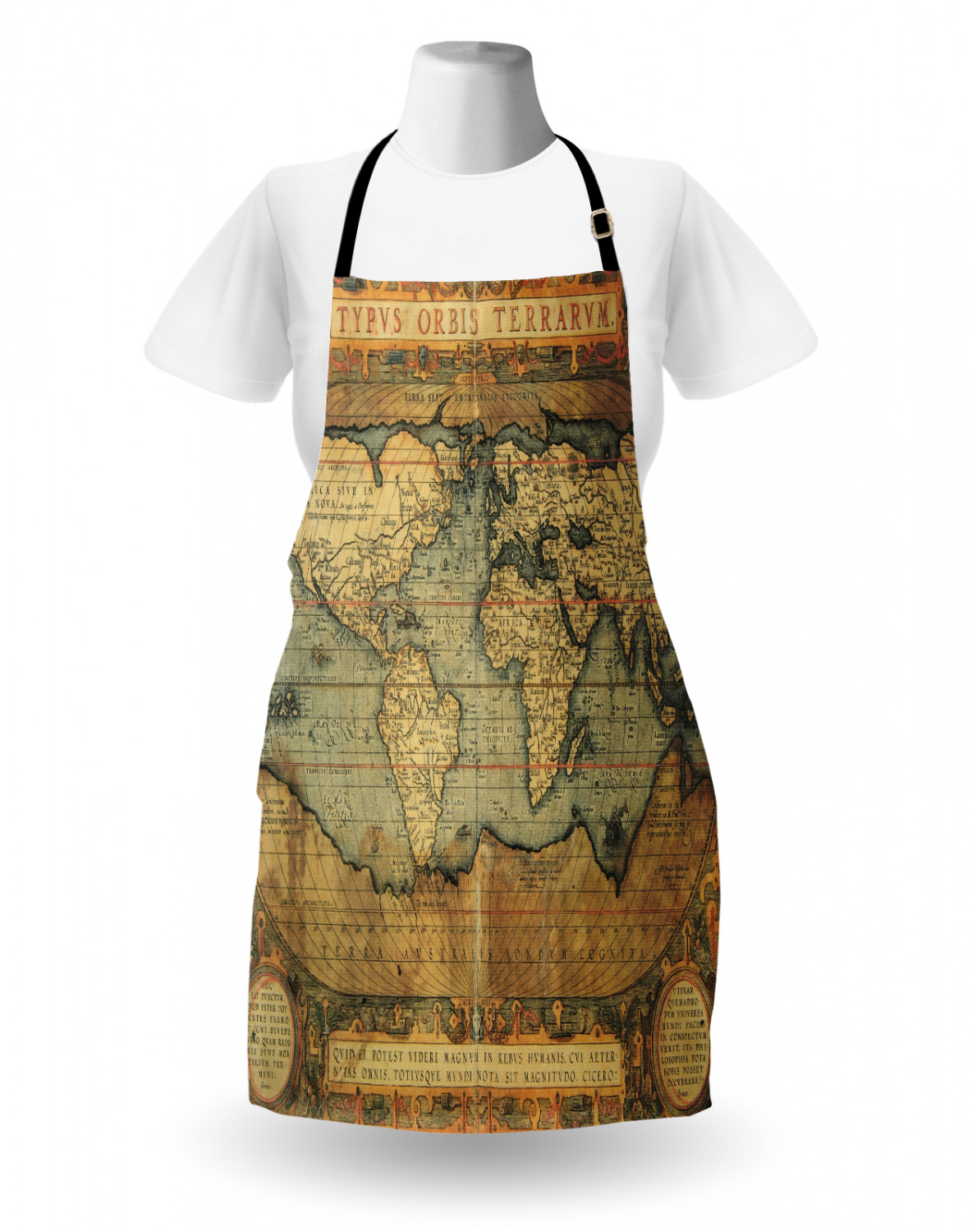 Ambesonne Apron Kitchen Bib with Adjustable Strap for Cooking