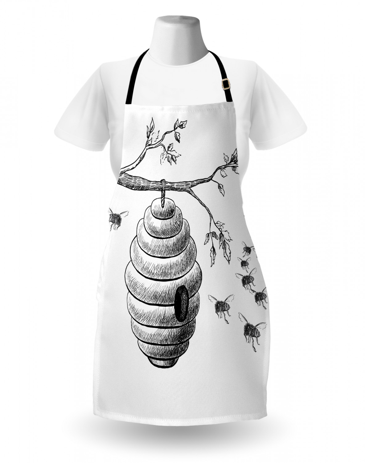 Ambesonne Apron Kitchen Bib with Adjustable Strap for Cooking